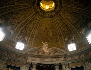 Sisäkupoli, Pyhän Andreaksen kirkko Quirinalissa, arkkitehti Gian Lorenzo Bernini (1598-1680), Rooma, Italia tekijältä Gian Lorenzo Bernini