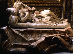 Italia, Rooma, San Francesco Ripan kirkko, Siunattu Ludovica Albertoni tekijältä Gian Lorenzo Bernini
