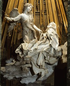 Italia, Rooma, Santa Maria della Vittorian kirkko, Pyhän Teresan Avilalaisen ekstaasi tekijältä Gian Lorenzo Bernini