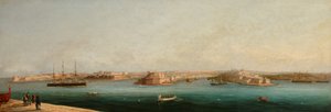 Suuri satama ja kolme kaupunkia Vallettan laiturilta, 1869