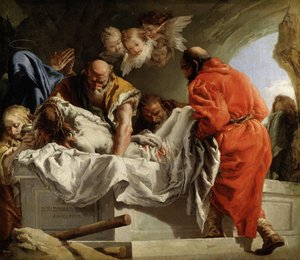 La Mise au tombeau - Kristuksen hautaus - Tiepolo, Giandomenico (1727-1804) - 1772 - Öljy kankaalle - 124x144 - Museo del Prado, Madrid