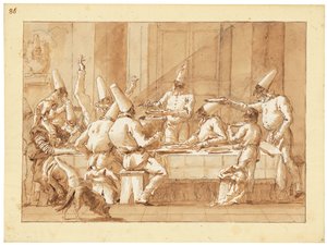 Punchinellosin juhla-ateria tekijältä Giandomenico (1727 1804) Tiepolo