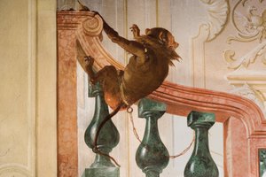 Yksityiskohta Monkeysta, Foresterian karnevaalikohtausten huoneesta tekijältä Giovanni Domenico Tiepolo