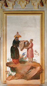 Kaksi hahmoa maljakon kanssa, Foresterian kiinalaisesta huoneesta tekijältä Giovanni Domenico Tiepolo