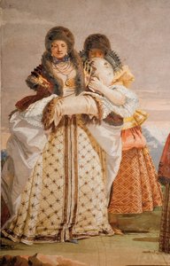Yksityiskohta Winter Walkista, Gothic Pavilionin huoneesta, Foresteriassa, 1757 tekijältä Giovanni Domenico Tiepolo