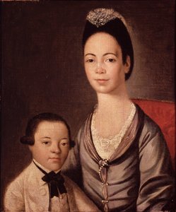 Rouva Aaron Lopez ja hänen poikansa Joshua tekijältä Gilbert Stuart