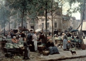 "Les Halles, Pariisin keskustori", 1880 tekijältä Gilbert Victor Gabriel