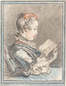 Nuori tyttö lukee Héloisea ja Abélardia, 1770. tekijältä Gilles Demarteau