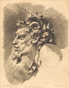 Faunin pää tekijältä Gilles Demarteau, the Elder after François Boucher