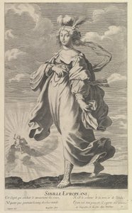 Eurooppalainen Sibylla, n. 1635. Tekijät: Gilles Rousselet, Abraham Bosse.