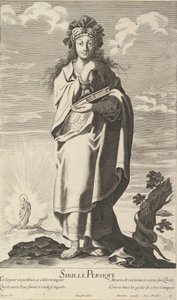 Persialainen Sibylla, n. 1635. Tekijät: Gilles Rousselet, Abraham Bosse.