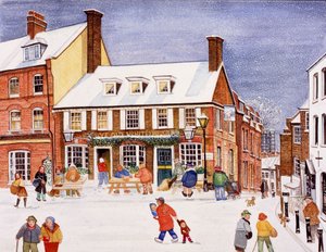 Valkoinen karhu, Hampstead, 1990 (akvarelli paperille)
