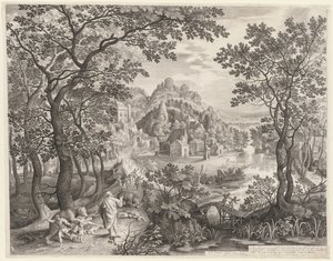 Elisa kiroaa Beetelin lapset, jotka karhut nielevät, 1602.