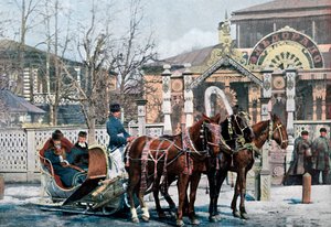 Troikan kelkka Moskovassa, Venäjällä, c1890