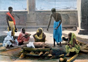 Polttohautaus Intiassa, vuonna 1890