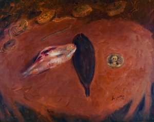 Asetelma pohjilla ja kolikoilla tekijältä Gino  Bonichi