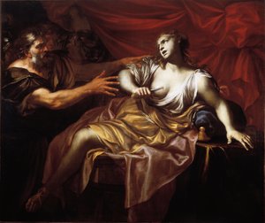 Lucretian itsemurha (öljy kankaalle) tekijältä Gio Raffaele Badaracco