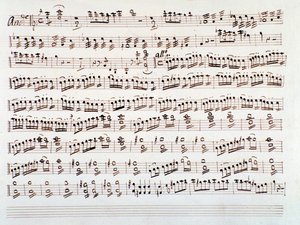 Sivu viulumusiikkia Gioacchino Rossinin sinfoniaa varten