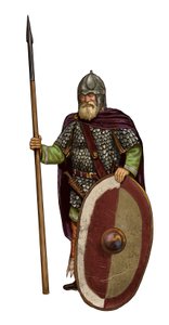 Barbaari: soturi ostrogotti (ostrogottisotilas, germaaninen heimojen liitto)