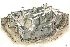 Keskiaika: ilmakuva Krak (Crac) of the Knights (Qala