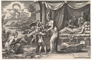 Syntymän allegooria, 1558. tekijältä Giorgio Ghisi