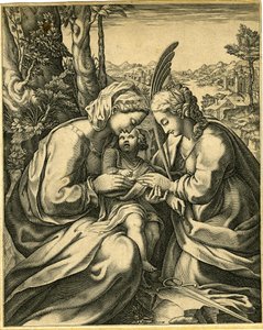 Giorgio Ghisi - Pyhän Katariinan avioliitto, 1850,0413.130