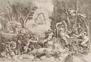 Cephalus suree Prokrista (Giulio Romanon piirustuksen perusteella, katso kuva numero 27883) tekijältä Giorgio Ghisi