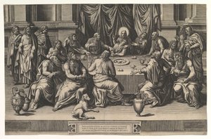Viimeinen ehtoollinen, 1551. tekijältä Giorgio Ghisi