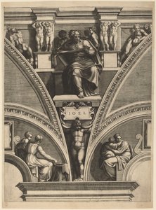 Profeetta Joel tekijältä Giorgio Ghisi after Michelangelo