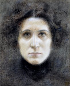 Irma Gramatican muotokuva, Giorgio Kienerk (1869-1948), n. 1901, pastelli paperille, 29x46 cm