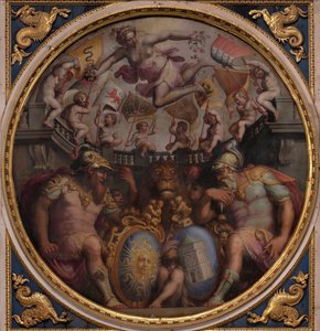 San Giovannin ja Santa Maria Novellan korttelien allegorioita, 1563-1565 tekijältä Giorgio Vasari