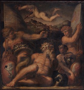 Cortonan ja Montepulcianon allegoria, 1563-1565 tekijältä Giorgio Vasari