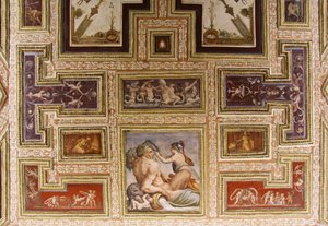 Ceres imettävä Triptolemus, yksityiskohta Altovitin katosta, 1553 fresko tekijältä Giorgio Vasari