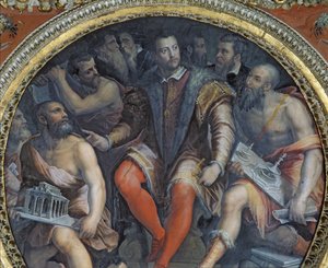 Cosimo I ja hänen taiteilijansa, Sala di Cosimo I:stä (katso myös 274610) tekijältä Giorgio Vasari
