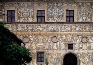 Kaupungin taidegalleria (Palazzo Vitelli alla Cannoniera) julkisivu tekijältä Giorgio Vasari