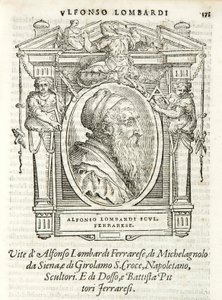 Milano, Biblioteca Braidense, Vite de piv excellent, Giorgio Vasari 1568, Alfonso Lombardi. tekijältä Giorgio Vasari