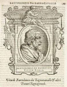 Milano, Biblioteca Braidense, Vite de piv excellent, Giorgio Vasari 1568, Bartolomeo Ramenghi nimeltään Bagnacavallo. tekijältä Giorgio Vasari