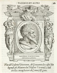 Milano, Biblioteca Braidense, Vite de piv excellent, Giorgio Vasari 1568, Valerio Belli, nimeltään Valerio Vicentino. tekijältä Giorgio Vasari