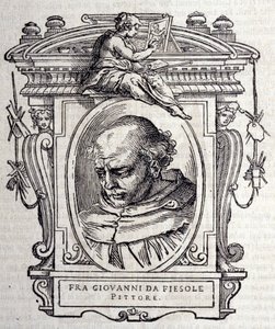 Muotokuva Beato Angelico dit Fra Angelicosta (Guido Di Pietro Da Mugello) 1390-1455, italialainen taidemaalari. Giorgio Vasarin teoksessa ”Parhaiden italialaisten kuvanveistäjien ja arkkitehtien elämä”” 1568.