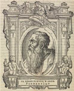 Rosso Fiorentino teoksesta "Erittäisimpien maalareiden, kuvanveistäjien ja arkkitehtien elämä", 1568 tekijältä Giorgio Vasari