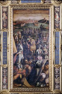 Casolen vangitseminen Salone dei Cinquecenton katosta, 1565 (paneeli) tekijältä Giorgio Vasari