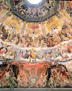 Viimeinen tuomio, yksityiskohta Duomon kupolista, 1572-79 tekijältä Giorgio Vasari