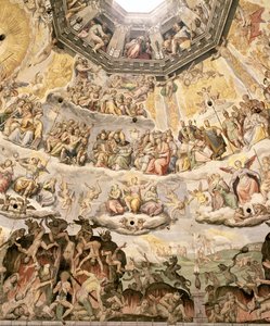 Viimeinen tuomio, yksityiskohta Duomon kupolista, 1572-79. tekijältä Giorgio Vasari
