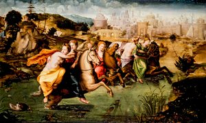 Tiberin ylitys (maalaus) tekijältä Giorgio di (1500-1559) Giovanni
