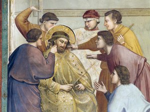 Kristuksen liputus, yksityiskohta elämästä ja Kristuksen kärsimyksestä, Giotto tekijältä Giotto (c.1266 1337)
