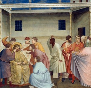 Kristuksen liputus, yksityiskohta elämästä ja Kristuksen kärsimyksestä, Giotto tekijältä Giotto (c.1266 1337)