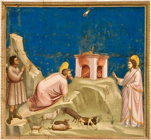 Italia, Padova, Enkeli ilmoittaa Joachimille, että hänestä tulee isä tekijältä Giotto (c.1266 1337)