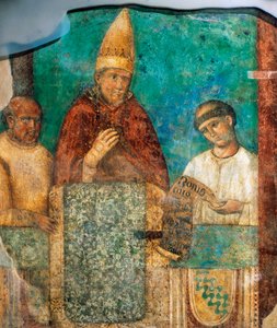 Bonifatius VIII julistaa pyhän vuoden, fresko Giotto (1267-noin 1337), Pyhän Johanneksen Lateraanin arkkibasilika, Rooma, Italia