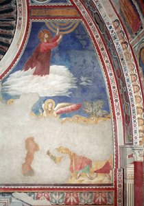 Uuden testamentin historia: Kristuksen taivaaseenastuminen - Fresko tekijältä Giotto (c.1266 1337)
