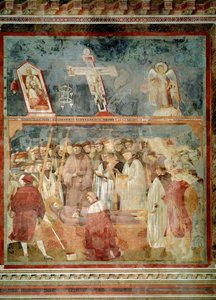 Pyhän Franciscus Assisilaisen elämä: Stigmien todentaminen (Pyhä Hieronymus tutkii stigmoja - Fresco tekijältä Giotto (c.1266 1337)